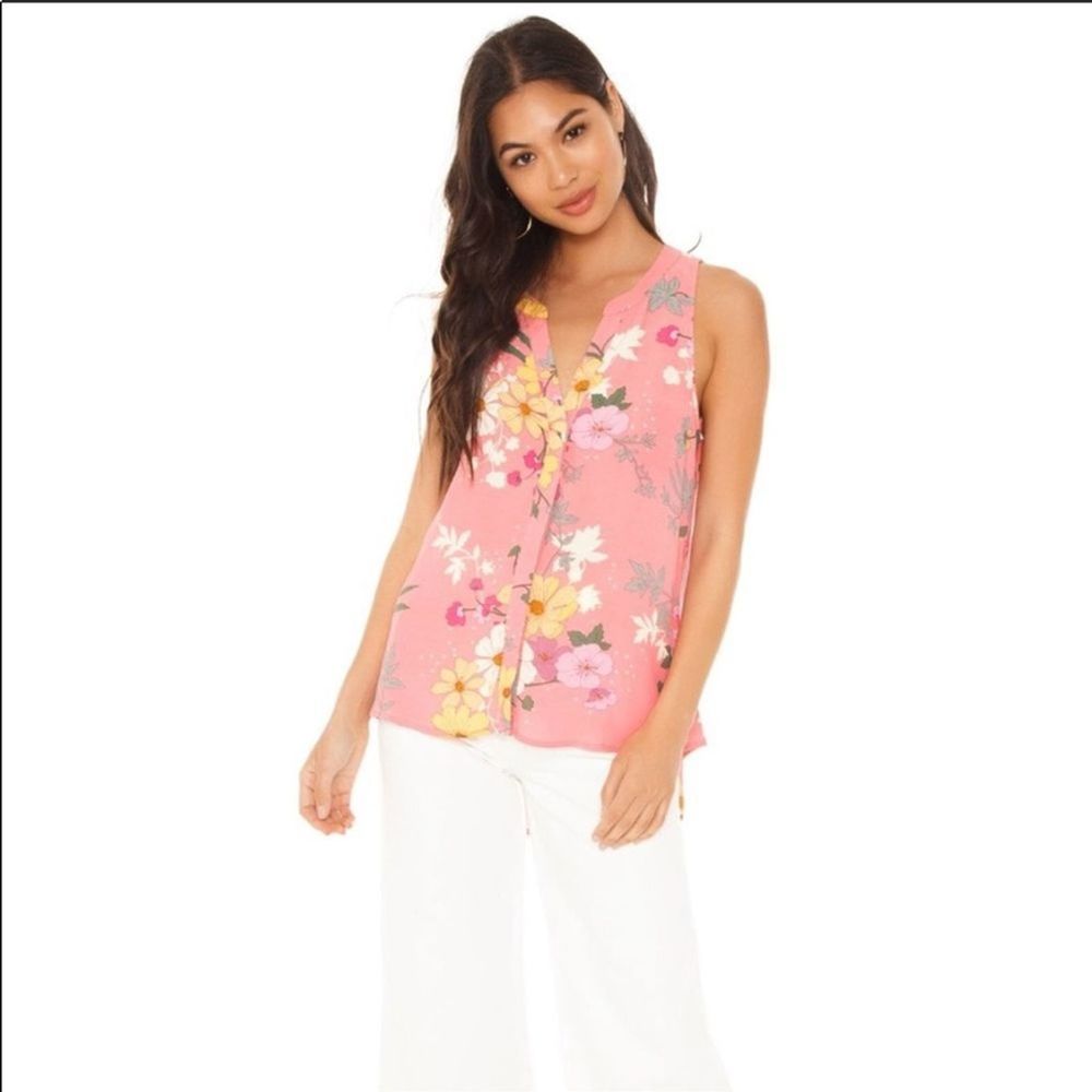 Sanctuary Garden Girl Floral Sleeveless Button Up, XLarge